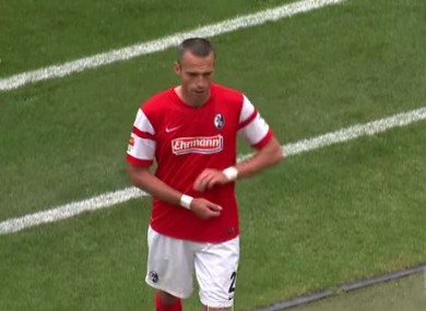 Freiburg’s Pavel Krmas didn’t have luck on his side on what was supposed to be a special day for him.