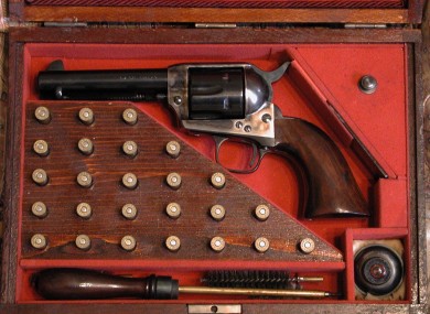 A Colt Single Action revolver