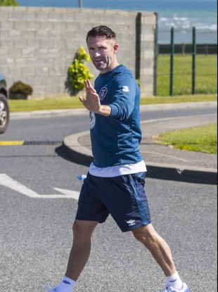 Sir Bob strolling away from training in Malahide today.
