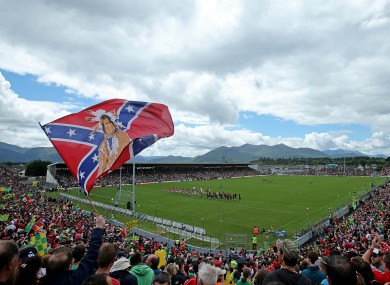 The flag was flown before Cork's Munster SFC final against Kerry earlier this month.