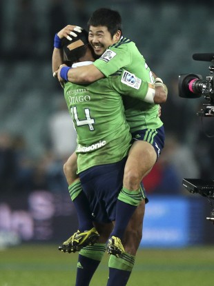 Highlanders players celebrate (file photo).