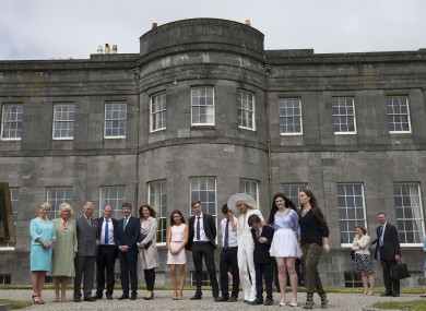 Prince Charles and his party, on a visit to Lissadell in May.