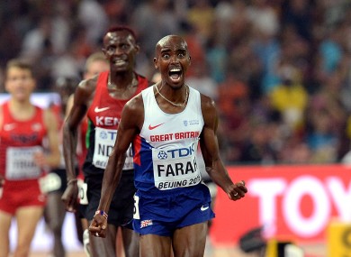 Farah wins the Men's 5000m Final during day eight of the IAAF World Championships.