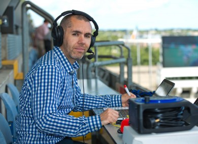 Dave McIntyre in the commentary box at Croke Park.