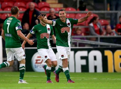 Mark O'Sullivan celebrates his goal on Friday.