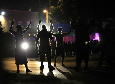 Protesters chant