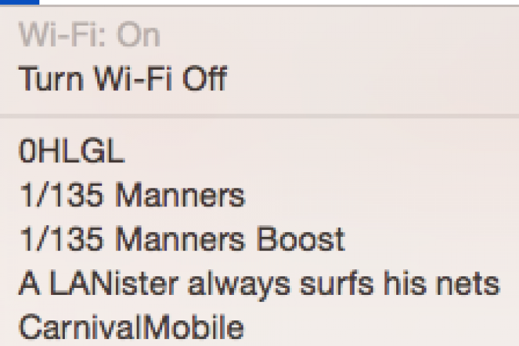 16 wifi names that