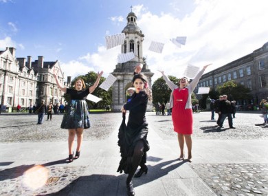 Dancer Jordana Souza with sopranos Tara Erraught and Celine Byrne at Trinity College during the launch of Culture Night 2015.
