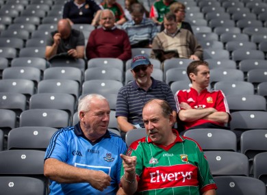 Dublin fan David Hall and Mayo fan Pat Lynchehaun.