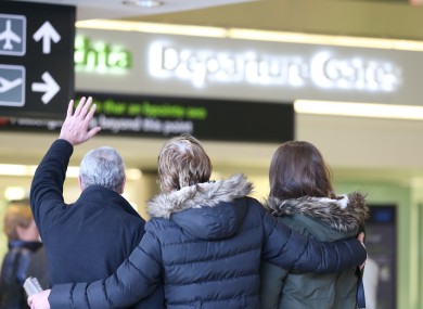 People departing Ireland at Dublin Airport following the Christmas holidays in January 2014