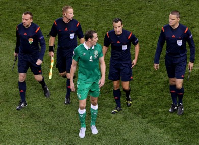 O'Shea during tonight's game.
