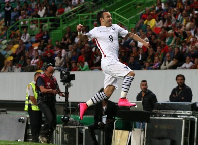 Valbuena celebrates his late winner.