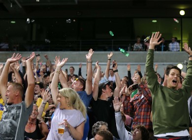 A 'Mexican wave' at the Australia v Ireland GAA GO International Rules Series in November 2014.