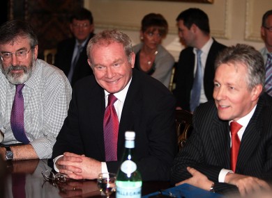 Adams, Martin McGuinness and Peter Robinson.