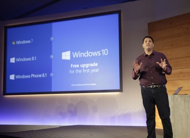 Terry Myerson during the announcement of Windows 10 back in January.
