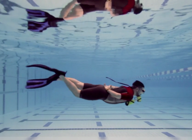 Cathal Redmond using his device, the Express Dive