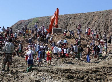 Jade pickers scavenge for scrap jade in northern Myanmar (file).