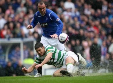 Darren O'Dea tackles Rangers' Kris Boyd.