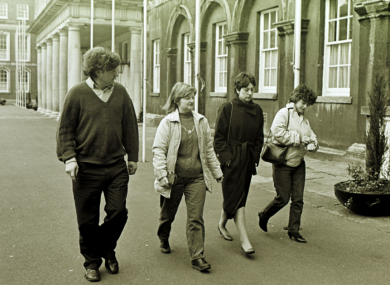 Joanne Hayes and her family arrive at the tribunal.