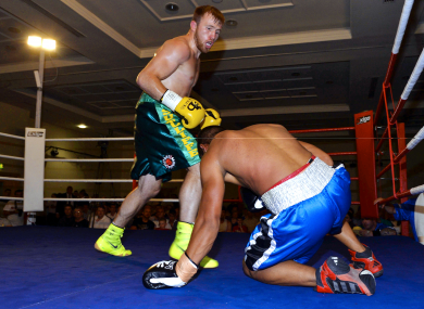 Sutcliffe, pictured here against Radoslave Mitev, is looking to improve his 8-0 pro record.