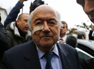 Sepp Blatter arrives for a news conference in Zurich.