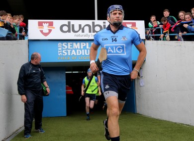 Conal Keaney takes to the field for Dublin's All-Ireland hurling qualifier against Limerick last summer.