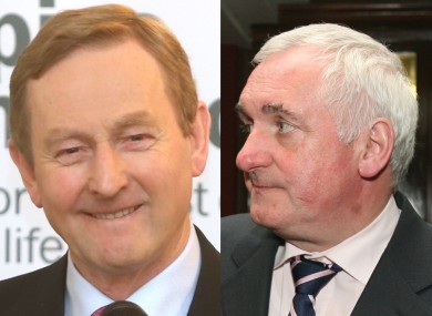Enda Kenny and Bertie Ahern