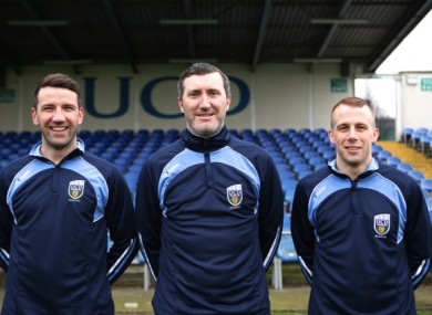 Byrne with fellow new signings Brian Shortall and Cathal Brady.