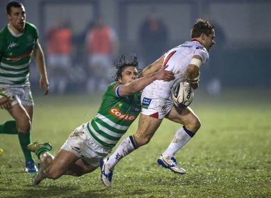 Scrum-half Paul Marshall spots a gap.