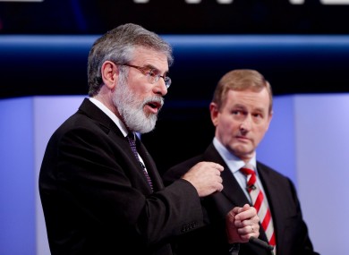 Gerry Adams and Enda Kenny in the final TV debate