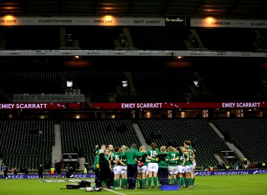 The Ireland squad at Twickenham in 2014.