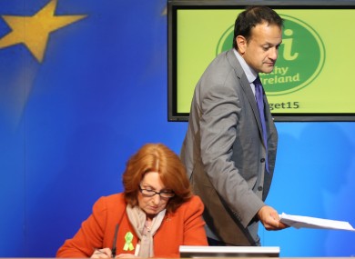 Kathleen Lynch and Leo Varadkar at a press conference (File photo)