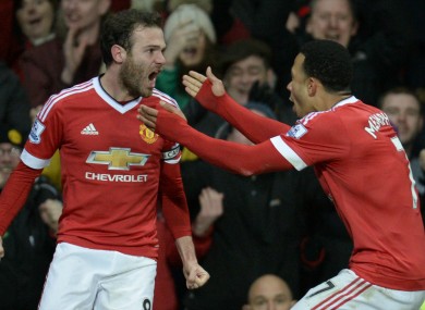 Mata with Memphis Depay last night.