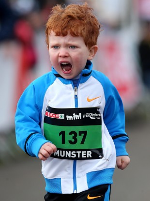 Noah Foley, aged three, from Tralee during the kids mini-race.
