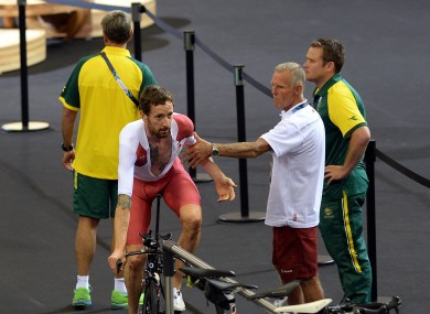 Shane Sutton (right) with Bradley Wiggins at the 2014 Commonwealth Games.