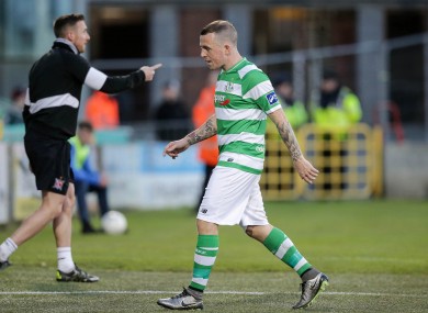 Gary McCabe was shown a red card.