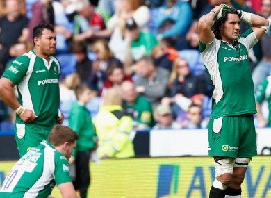 London Irish's players following defeat to Harlequins last weekend.