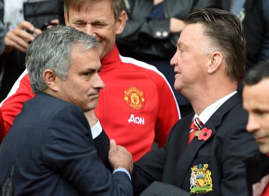 Jose Mourinho, left, has not hid his desire to be the Manchester Untied manager in the past.