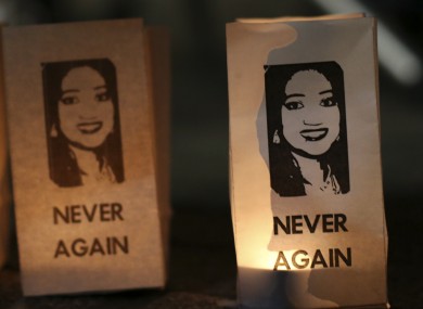 A vigil in memory of Savita Halappanavar, who died after being denied a termination.