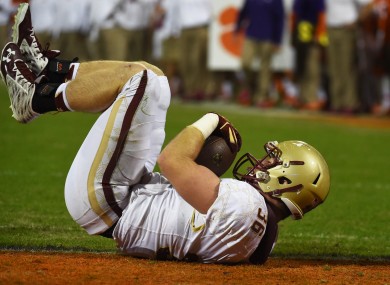 Boston College fullback Bobby Wolford in action last season.