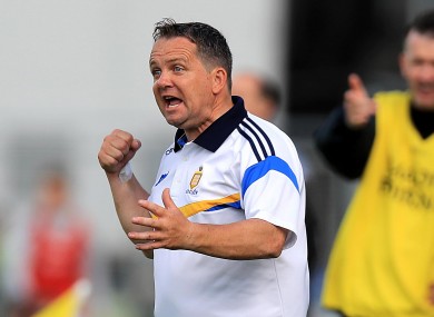 Davy Fitzgerald pictured on the sideline during today's game.