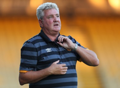 Hull manager Steve Bruce pictured during the recent pre-season friendly match at the One Call Stadium, Mansfield.