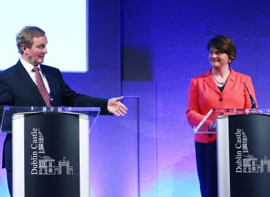 Enda Kenny pictured with Northern Ireland's First Minister Arlene Foster at the North South Ministerial Council in Dublin Castle earlier this month