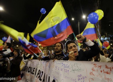 People celebrate after news of the ceasefire broke last week.