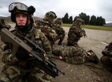 Ian Murphy of the Defence Forces 44th Infantry Group during a training exercise in the Glen of Imaal, Wicklow.