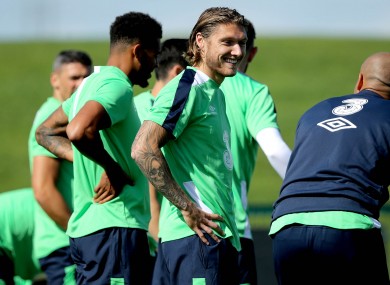 Jeff Hendrick at Ireland training yesterday.