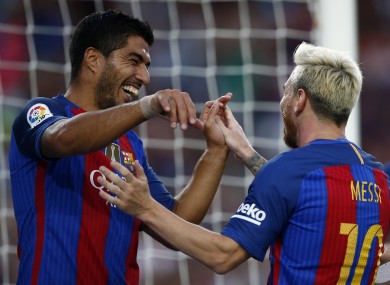 Messi and Suarez had cause to celebrate again this evening.
