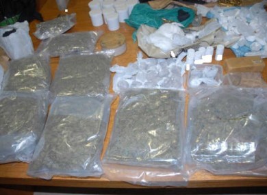 File photo of heroin, cocaine and cannabis herb seized in Finglas last month, also as part of operation Thor.