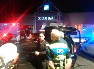 The scene outside the Cascade Mall.