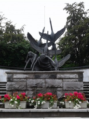 The statue of the Children of Lir in the Garden of Remembrances - one of this year's entries.